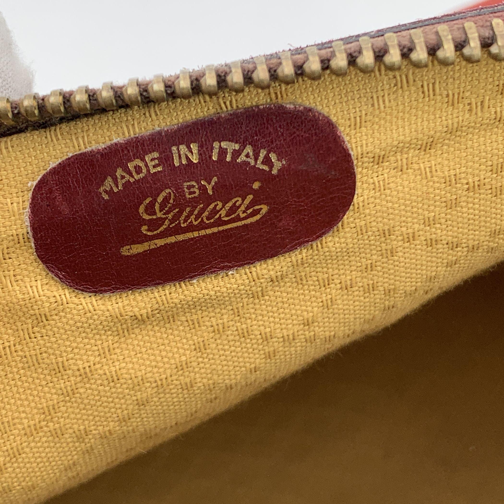 Gucci Vintage Burgundy Suede Web Stripes Boston Bag Handbag For Sale 1