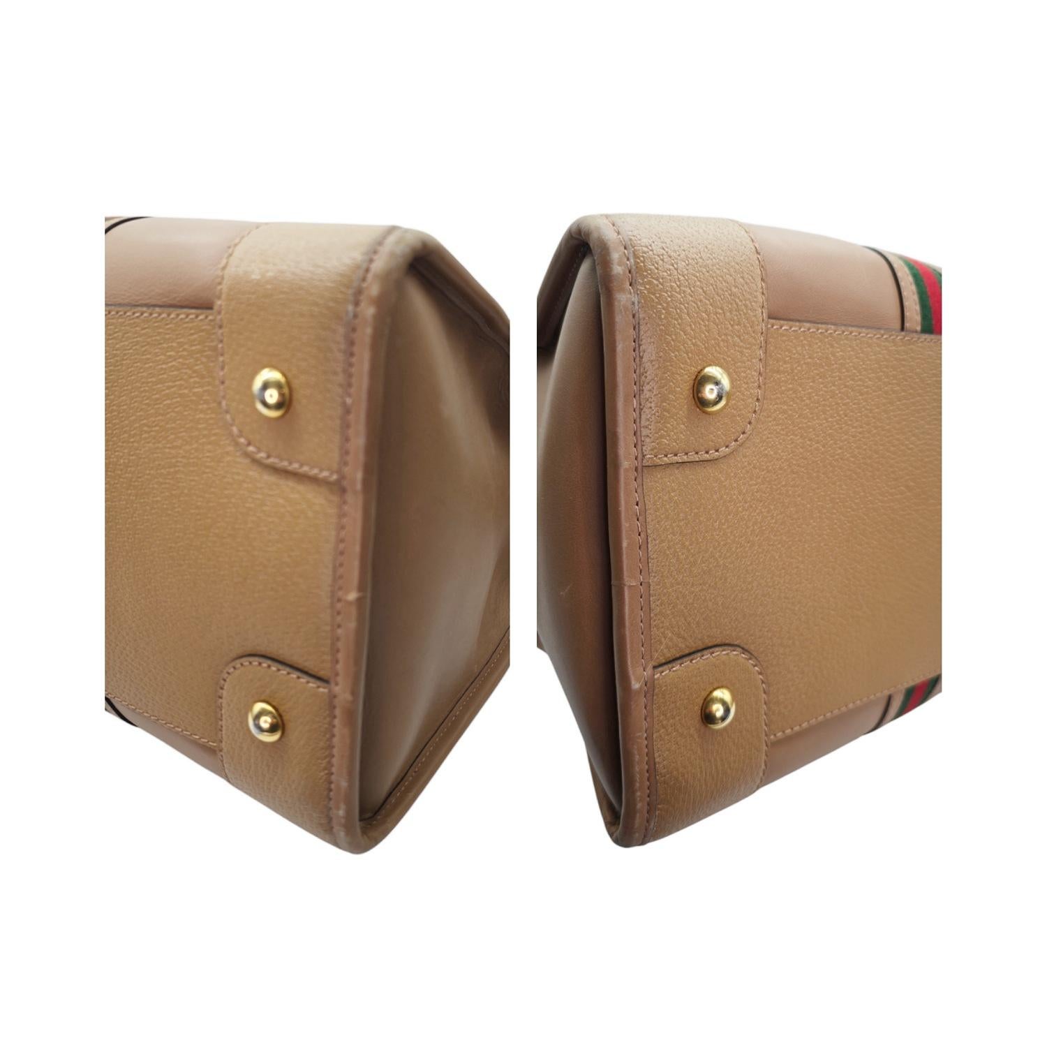 Gucci Vintage Calfskin Web Bauletto XL Duffle Bag For Sale 4
