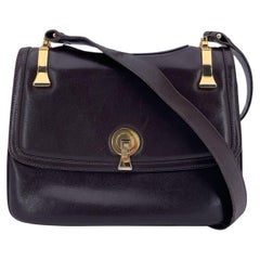 Bolso Vintage Gucci con Solapa de Piel Marrón Chocolate