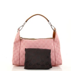 Gucci Vintage Clasp Handle Hobo GG Canvas Large