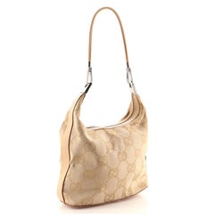 Gucci Vintage Clasp Handle Hobo GG Canvas Medium