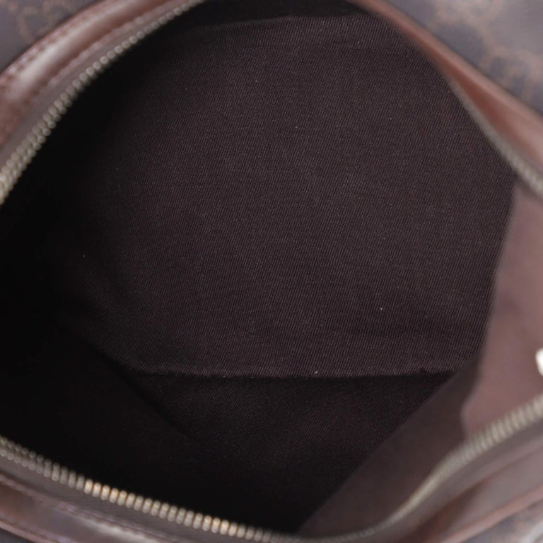 GG CLASP CLUTCH 20 IN BEIGE CANVAS AND BROWN CALFSKIN main image 1
