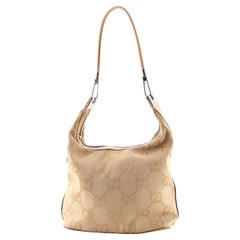 Gucci Vintage Clasp Handle Hobo GG Canvas Medium