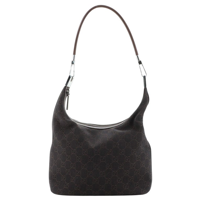 GG CLASP CLUTCH 20 IN BEIGE CANVAS AND BROWN CALFSKIN main image 0
