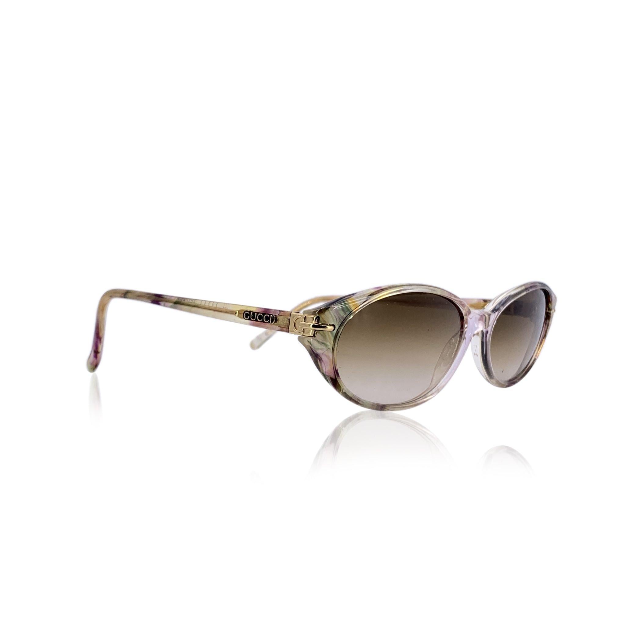 Brown Gucci Vintage Clear Beige Sunglasses GG 2163 50/15135mm For Sale