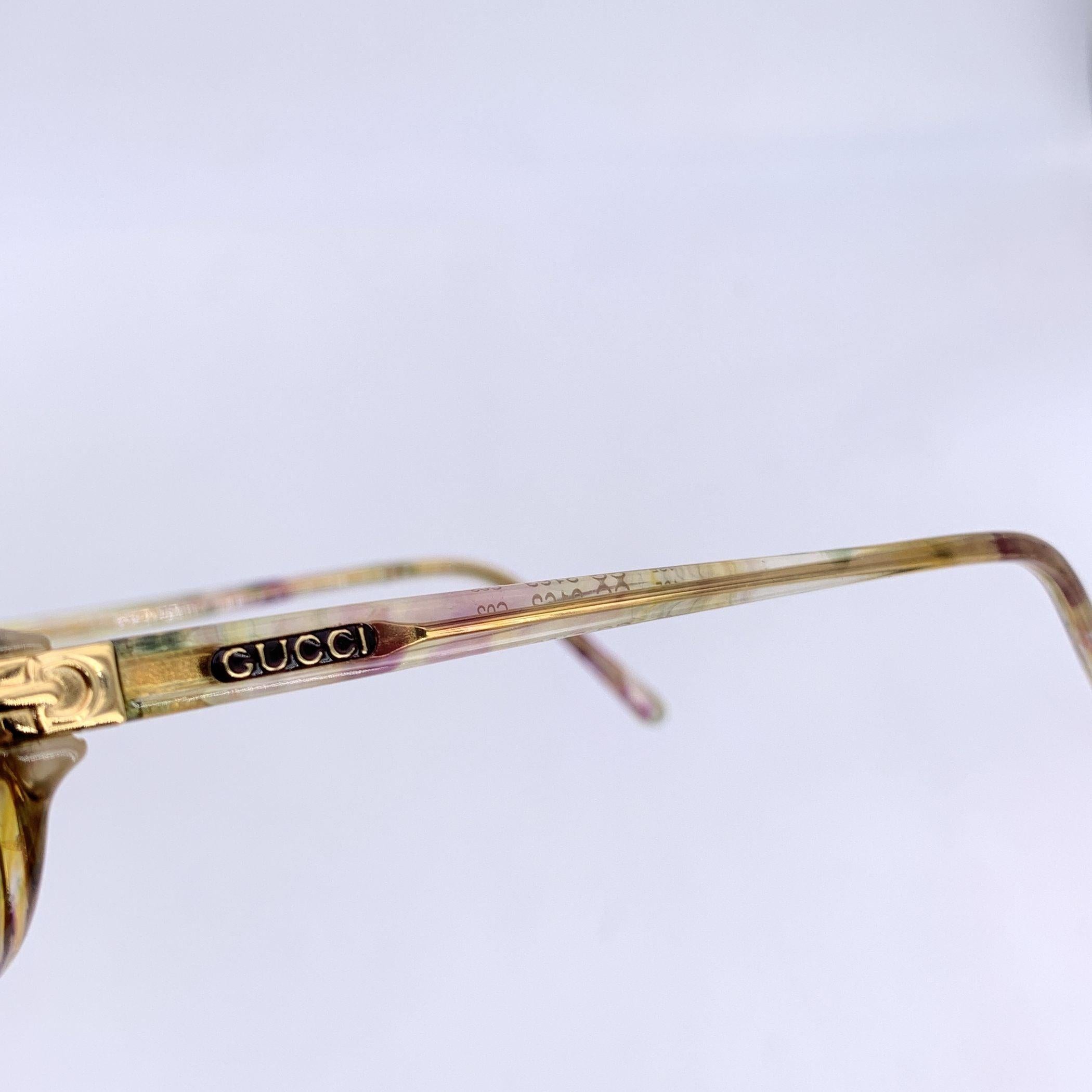 Gucci Vintage Clear Beige Sunglasses GG 2163 50/15135mm In Excellent Condition For Sale In Rome, Rome