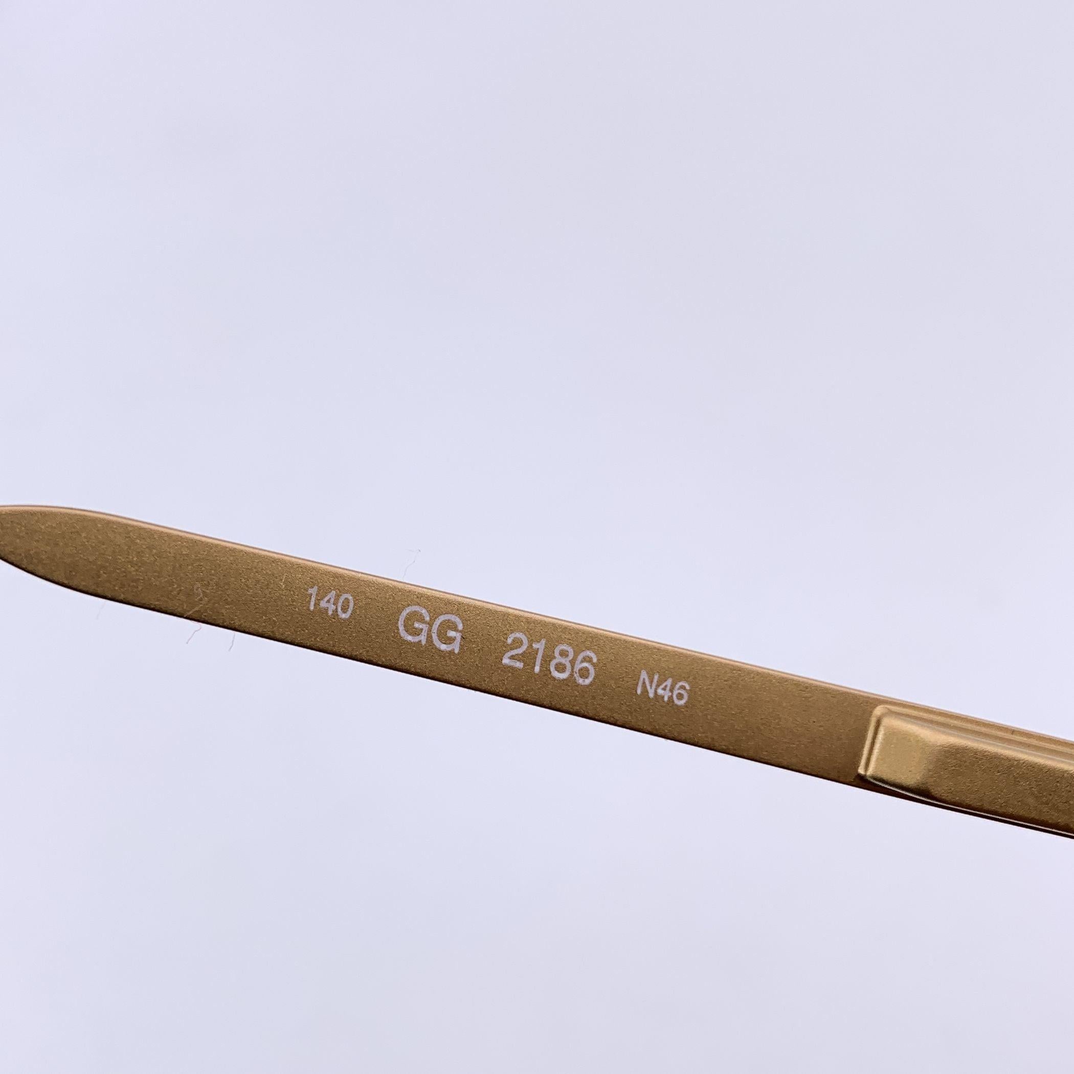 Gafas de sol Gucci Vintage Marrón Transparente GG 2186 55/15 140mm en venta 1