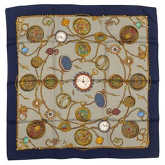 Gucci Used Clock Silk Scarf