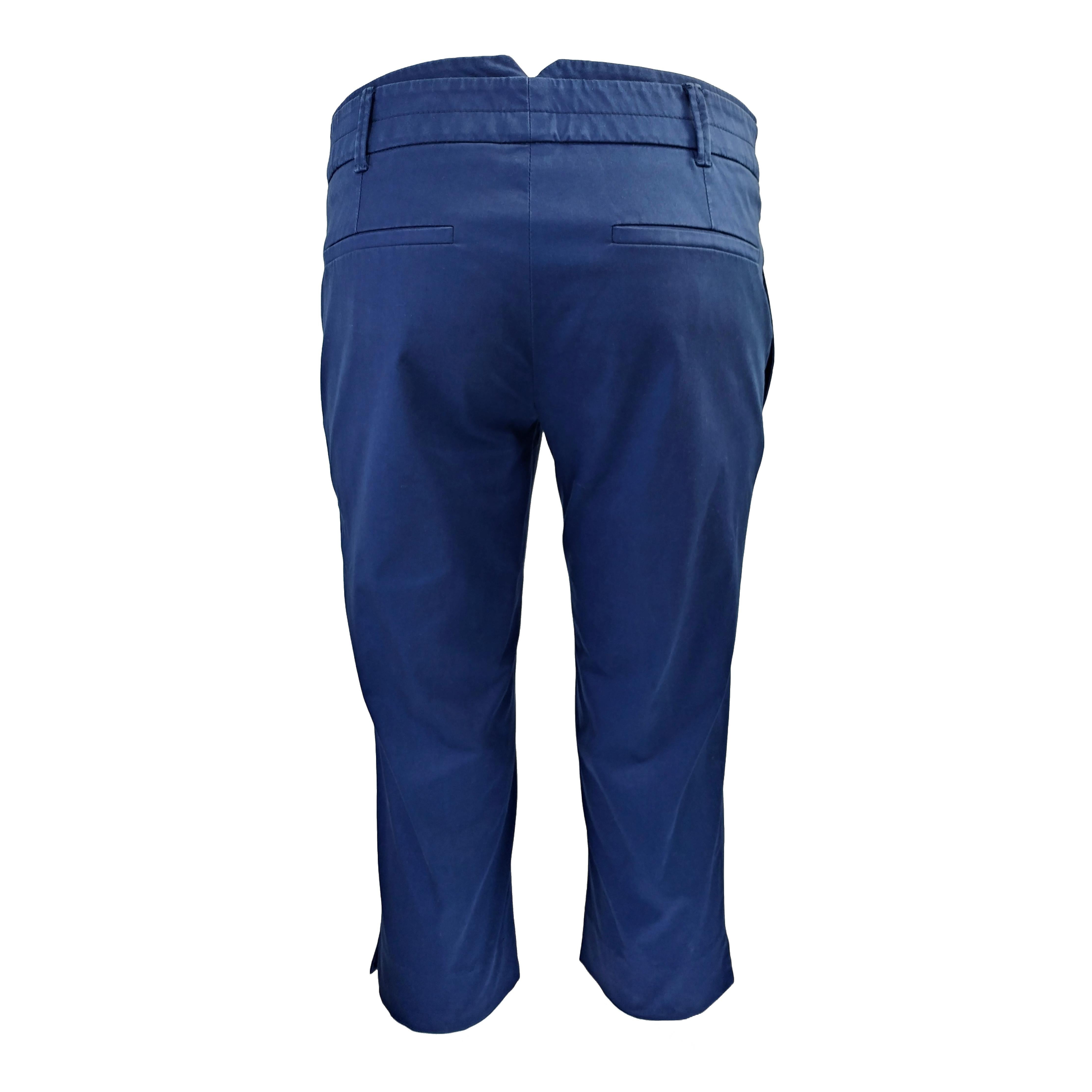 Bleu GUCCI - Pantalon vintage 3/4 en coton bleu cobalt  Taille 4US 36EU en vente