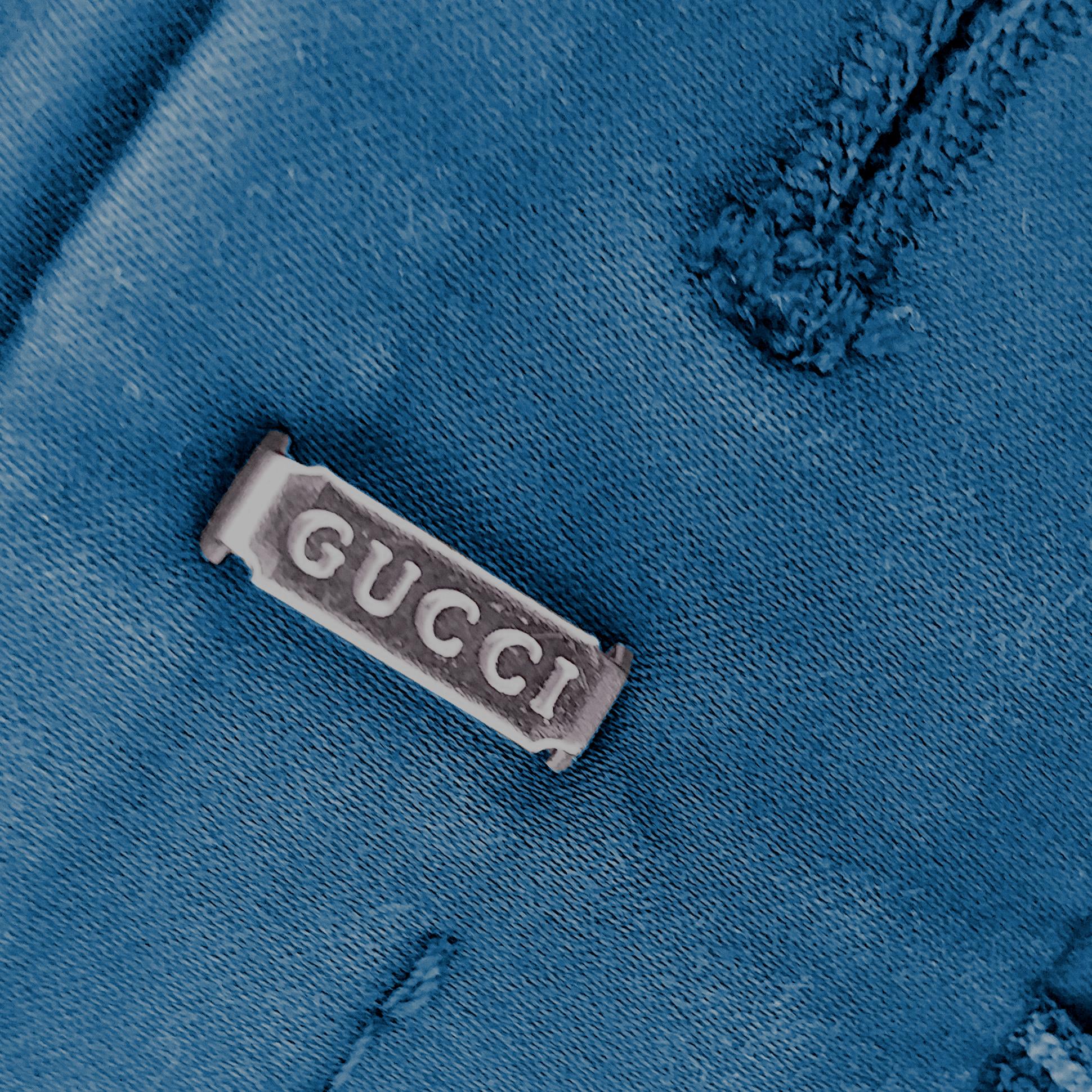 GUCCI - Vintage Kobaltblaue 3/4-Hose aus Baumwolle  Größe 4US 36EU Damen im Angebot