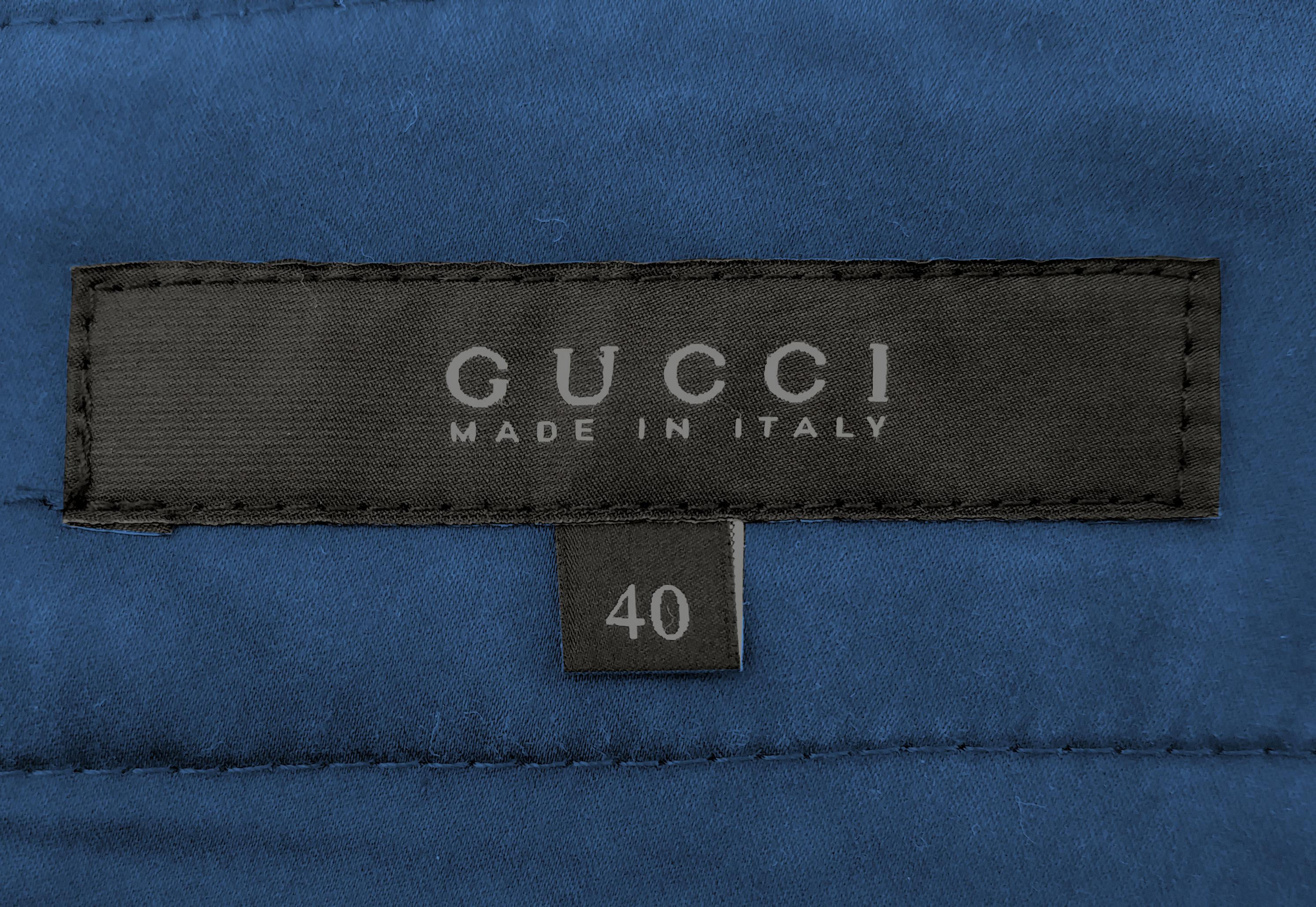 GUCCI - Vintage Cobalt Blue Cotton 3/4 Pants | Size 4US 36EU For Sale 2