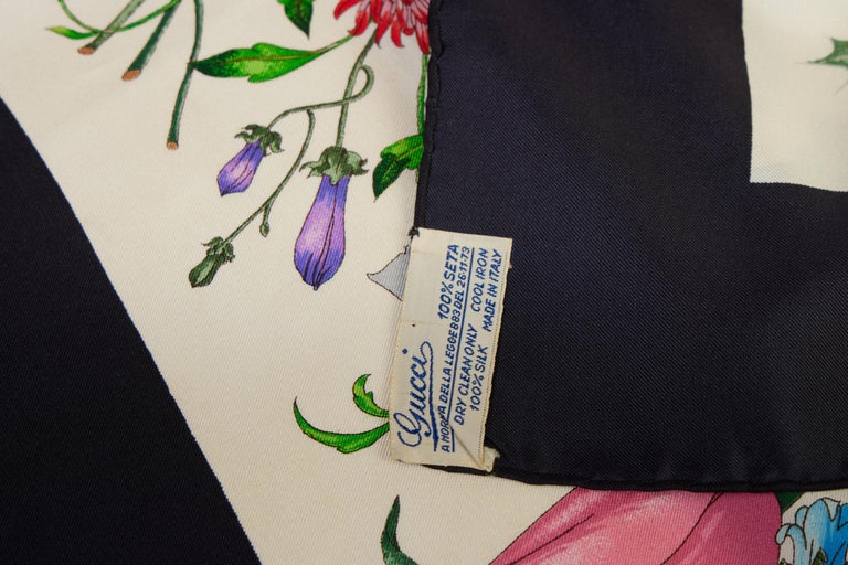 Gucci Vintage Collectible Accornero Silk Scarf For Sale at 1stDibs