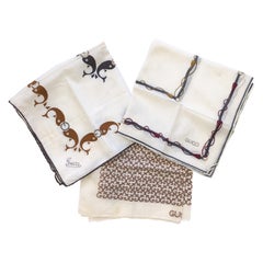 Gucci Vintage Cotton Batiste Logo Scarves