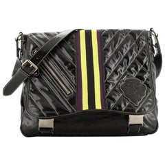 Gucci Vintage Crest Messenger Bag Dialux Coated Canvas Large