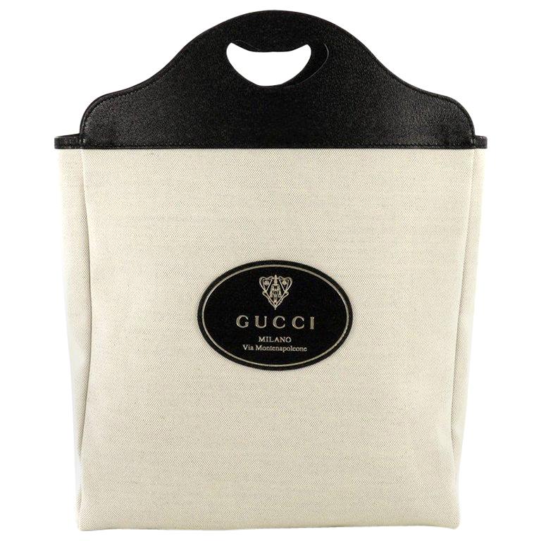 Gucci Vintage 1970s Green and Black Felt Dust Bag Tote Bag