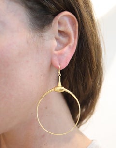 GUCCI Pendientes Colgantes Vintage De Oro Amarillo De 18 Kt Con Aros Círculos