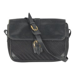 Gucci Vintage Dark Blue Monogram Canvas Messenger Bag