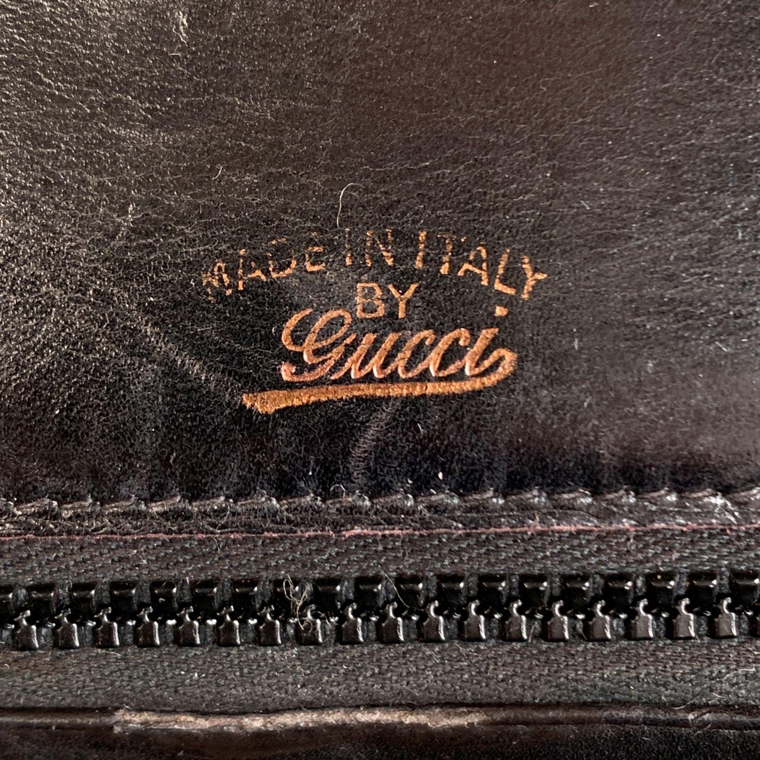Gucci Vintage Dark Brown Leather Bamboo Top Handle Bag 3