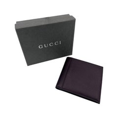 Gucci Vintage Dark Brown Leather Men Bifold Wallet
