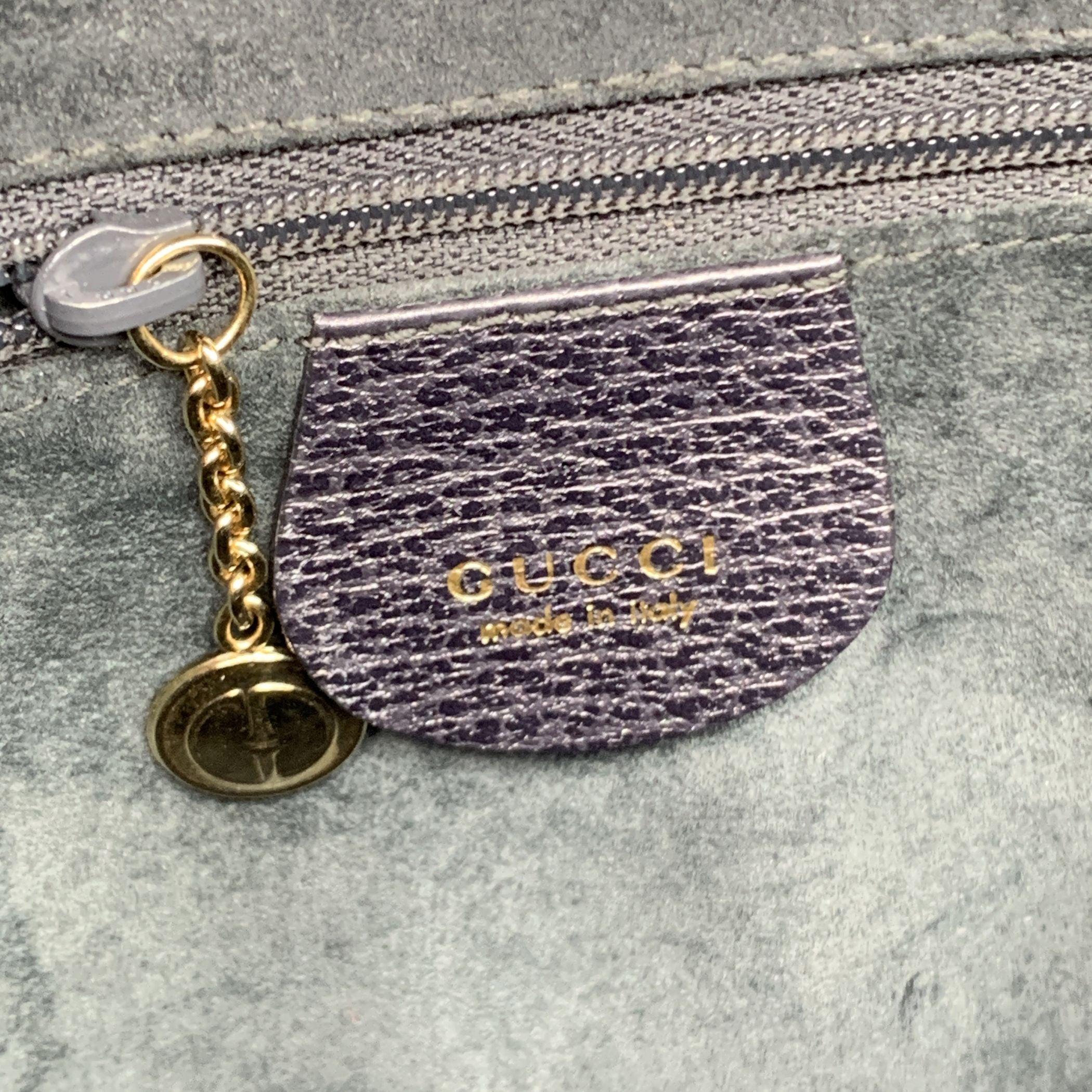 Gucci Vintage Dark Grey Leather Bamboo Handle Box Handbag Bag 2