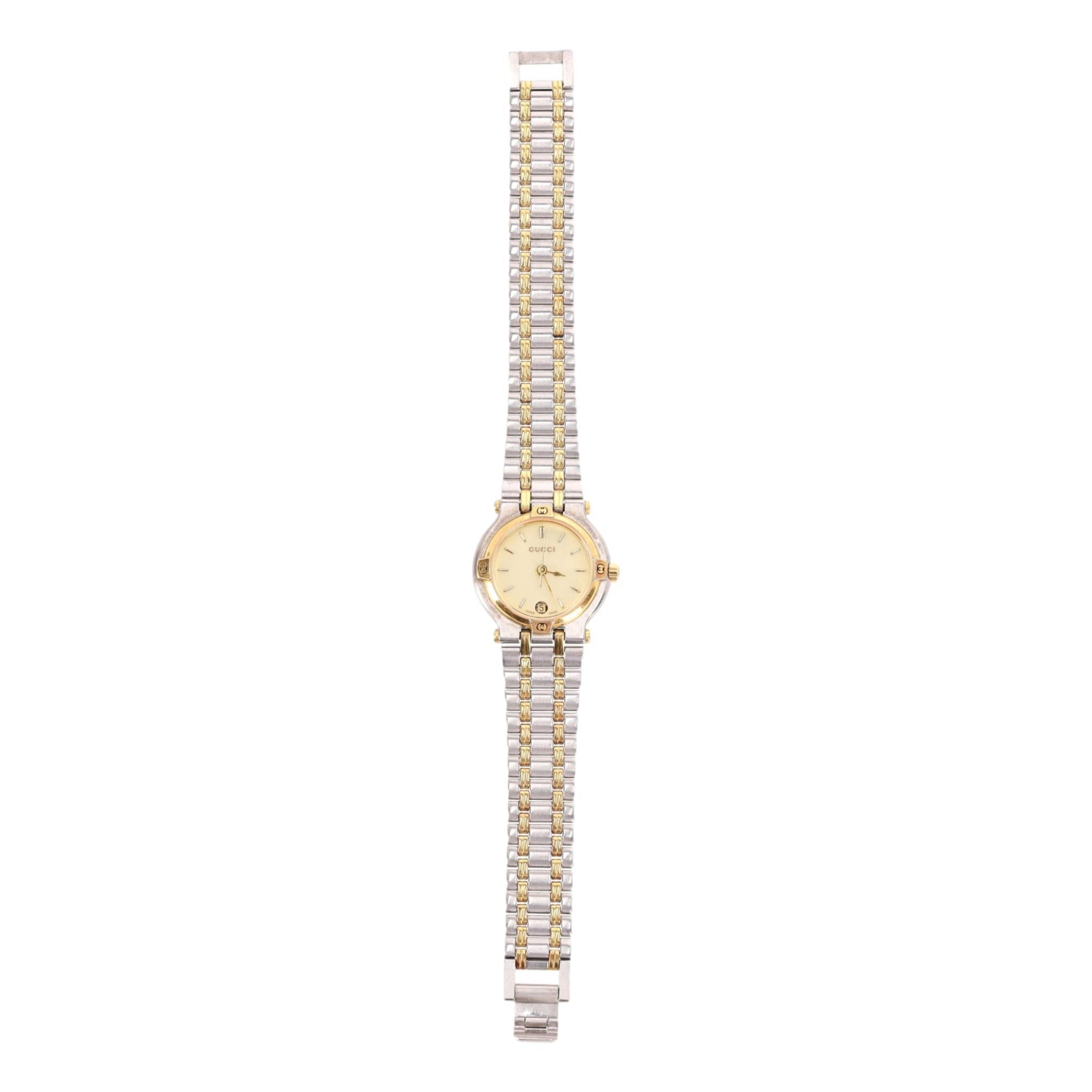 Women's Gucci Vintage Date 9000L Two-Tone Stainless Steel & Gold Watch