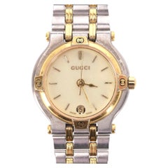 Gucci Vintage Date 9000L Two-Tone Stainless Steel & Gold Watch
