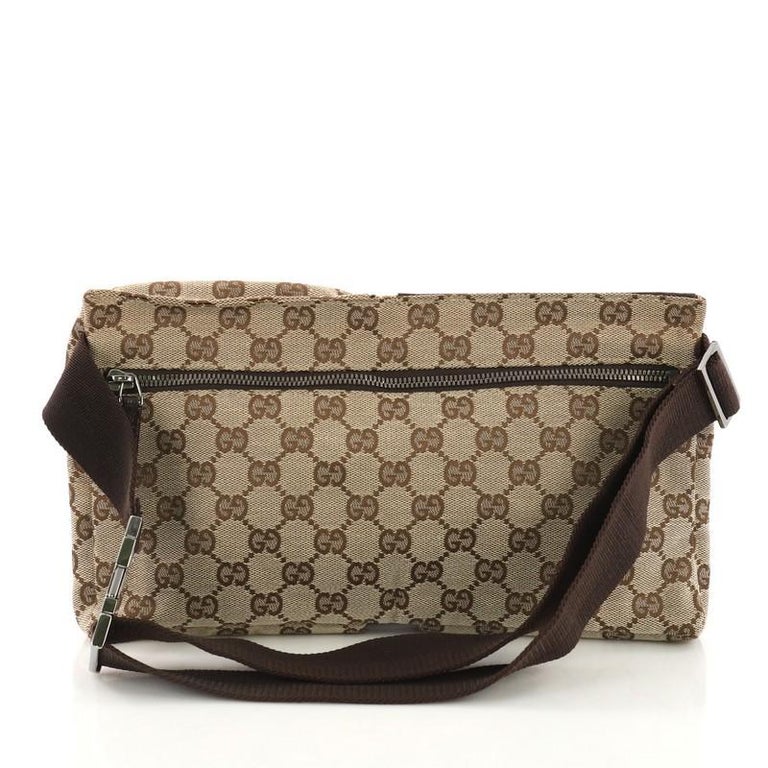 Gucci Vintage Double Belt Bag GG Canvas at 1stDibs vintage gucci belt