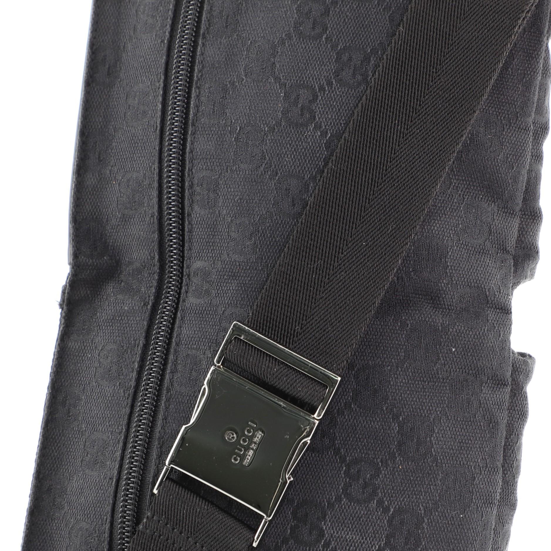 Black Gucci Vintage Double Belt Bag GG Canvas