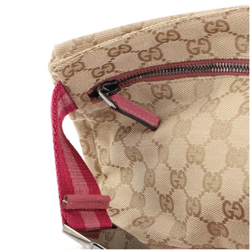 Brown Gucci Vintage Double Belt Bag GG Canvas