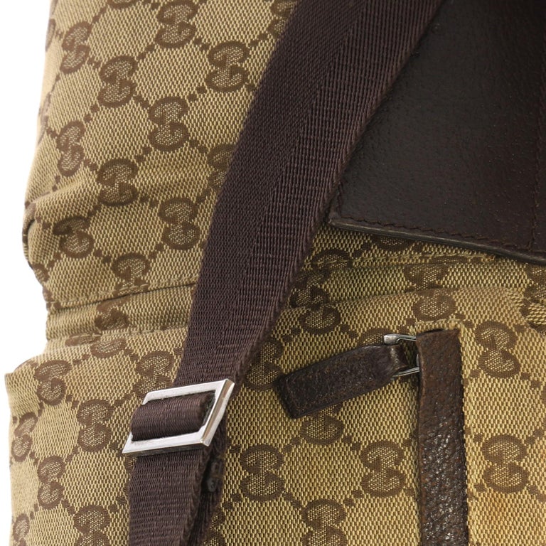 Gucci Vintage Double Belt Bag GG Canvas at 1stDibs