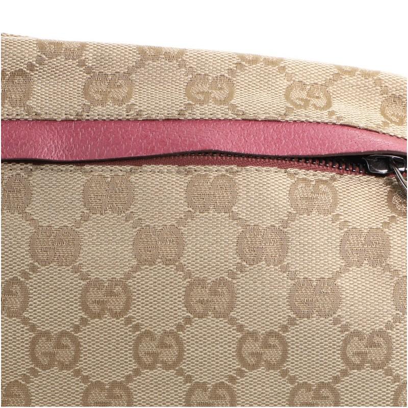 Gucci Vintage Double Belt Bag GG Canvas In Good Condition In NY, NY