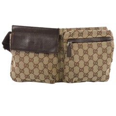 Gucci Vintage Double Belt Bag GG Canvas