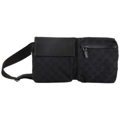 Gucci Vintage Double Belt Bag GG Canvas
