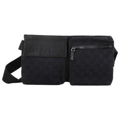 Gucci Vintage Doppelgürteltasche GG aus Segeltuch