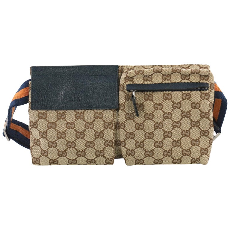 Gucci, Bags, Gucci Vintage Double Belt Bag Gg Canvas