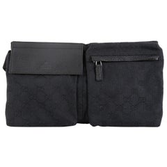 Gucci Vintage Double Belt Bag GG Canvas