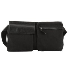 Gucci Vintage Double Belt Bag GG Canvas