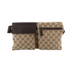 Gucci Vintage Double Belt Bag GG Canvas