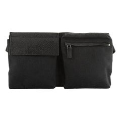 Gucci Vintage Double Belt Bag GG Canvas