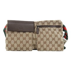Gucci Vintage Double Belt Bag GG Canvas