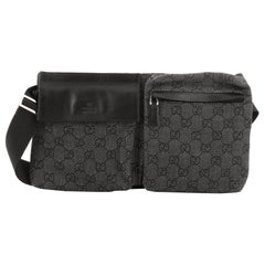 Gucci Vintage Double Belt Bag GG Canvas