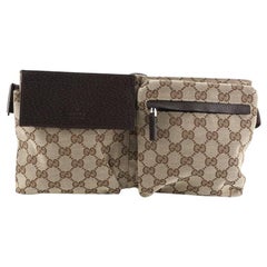 Gucci Vintage Double Belt Bag GG Canvas