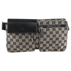 Gucci Vintage Double Belt Bag GG Canvas