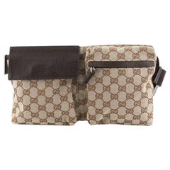 Gucci Vintage Double Belt Bag GG Canvas