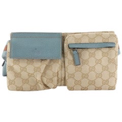Gucci Vintage Double Belt Bag GG Canvas