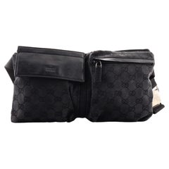Gucci Vintage Double Belt Bag GG Canvas