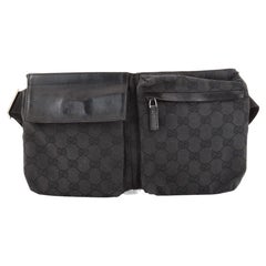 Gucci Vintage Double Gürteltasche GG aus Segeltuch