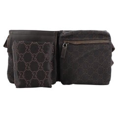 Gucci Vintage Double Gürteltasche GG aus Segeltuch