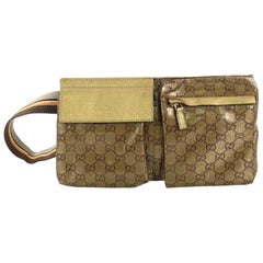 Gucci Vintage Double Belt Bag Beschichtetes Canvas mit GG