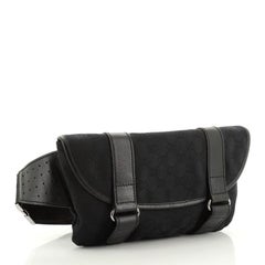 Gucci Vintage Double Buckle Belt Bag GG Canvas Large